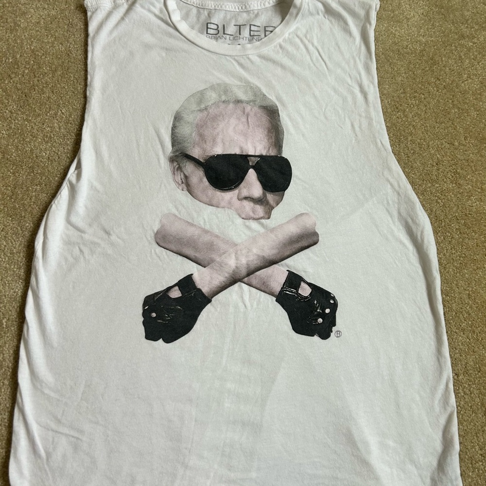 White Graphic Men's Sleeveless Shirt